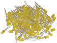 Pack of 100 - 5mm Yellow LED, Diffused